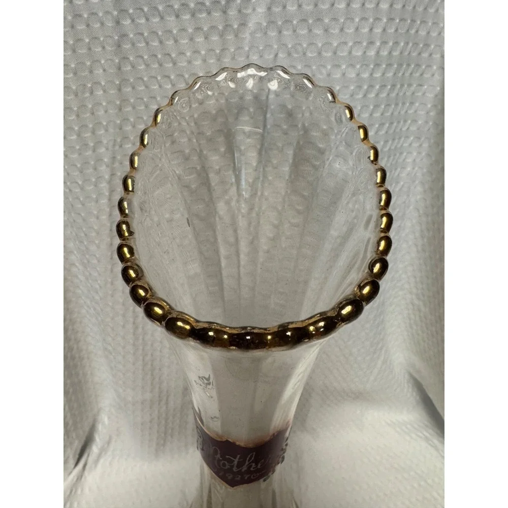 Vintage Fluted Swung Vase Etched 